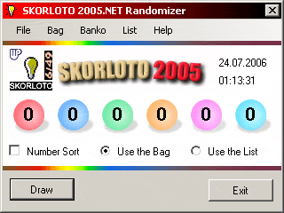 SKORLOTO 2005.NET Randomizer Main Form