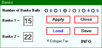 Banko (Forever) Balls Selection Menu