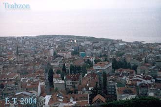 Trabzon at evening of an August 2004 day, view from Boztepe